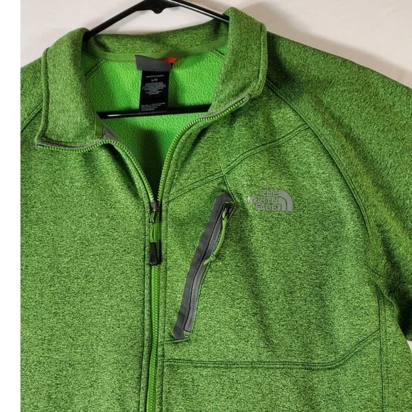 The North Face Mens Lightweight Full Zip Fleece Jacket Green L Green - Picture 5 of 5